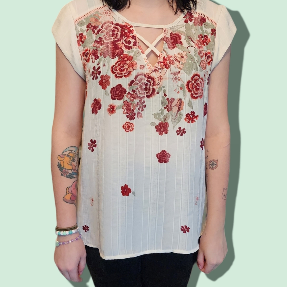 Light Wright embroidered top